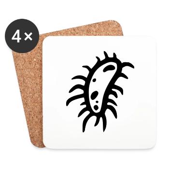 bacteria cell type 3 - Dessous de verre (lot de 4) - blanc - Devant