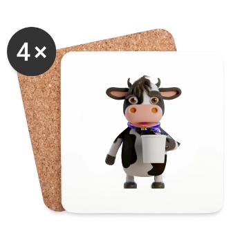 Good morning coffee cow - Coasters (set of 4) - white - Front