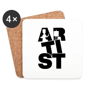Profession Travail - Artistes - Dessous de verre (lot de 4) - blanc - Devant