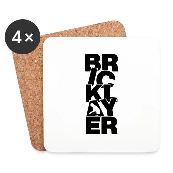 Masonry - Bricklayer - Coasters (set of 4) - white - Front