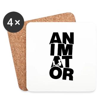 Animation métier - animateur - Dessous de verre (lot de 4) - blanc - Devant