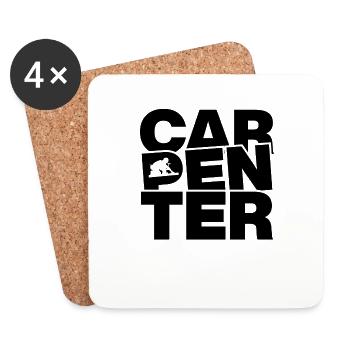 Carpentry profession - Carpenter - Coasters (set of 4) - white - Front