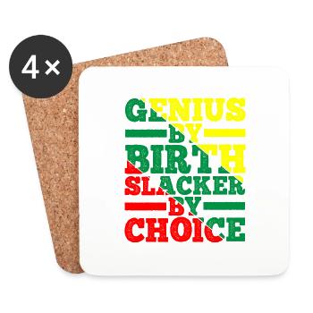 Génie de naissance fainéant par choix 12 - Dessous de verre (lot de 4) - blanc - Devant