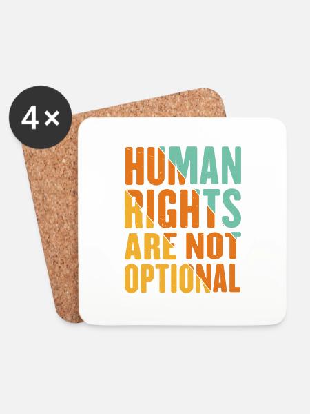 Human Rights Are Not Optional 10 - Untersetzer (4er-Set) - Weiß