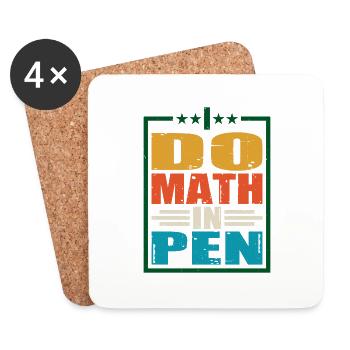 Je fais des maths au stylo 15 - Dessous de verre (lot de 4) - blanc - Devant