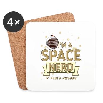 Space - Nerd - Coasters (set of 4) - white - Front