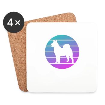 Retro Alaskan Malamute Dog Lover - Coasters (set of 4) - white - Front
