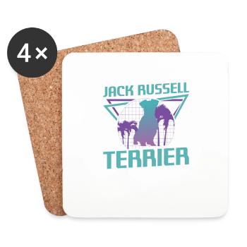 Retro Jack Russell Terrier Dog Lover - Coasters (set of 4) - white - Front