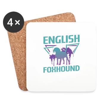 Retro englischer Foxhound-Hundeliebhaber - Untersetzer (4er-Set) - Weiß - Vorne