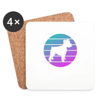 Retro Irish Terrier Dog Lover - Coasters (set of 4) - white - Front