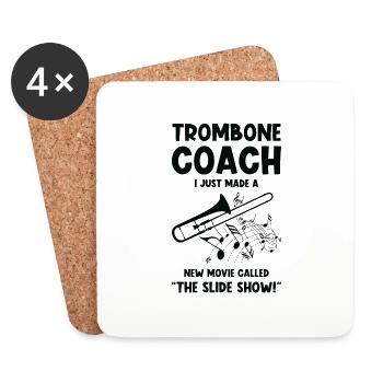 Trombone Teacher Trombonist Player Funny - Coasters (set of 4) - white - Front