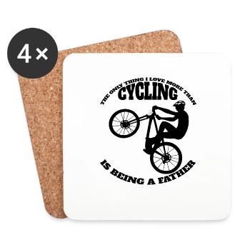 Vélo Père Cyclisme Papa Vélo Tour à vélo - Dessous de verre (lot de 4) - blanc - Devant