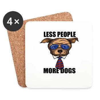 Less people more dogs - Dessous de verre (lot de 4) - blanc - Devant