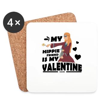 Hippie Blume Herzen Frau Mädchen - Untersetzer (4er-Set) - Weiß - Vorne