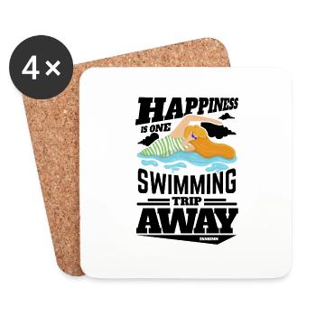 Schwimmen - Untersetzer (4er-Set) - Weiß - Vorne