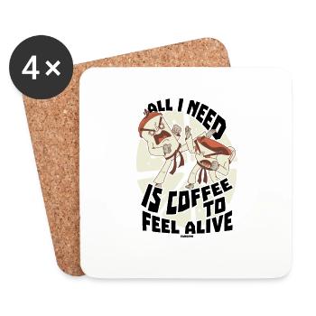 Kaffee Espresso Capuccino Büro lustiges Geschenk - Untersetzer (4er-Set) - Weiß - Vorne