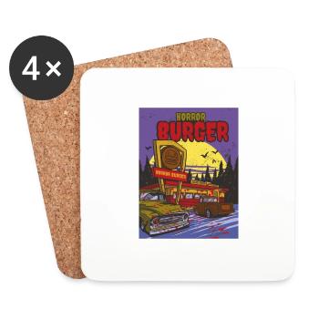 Horror-Burger Blut Horror-Burger Blut Inspiration - Untersetzer (4er-Set) - Weiß - Vorne