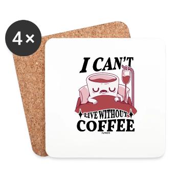 Kaffee - Untersetzer (4er-Set) - Weiß - Vorne