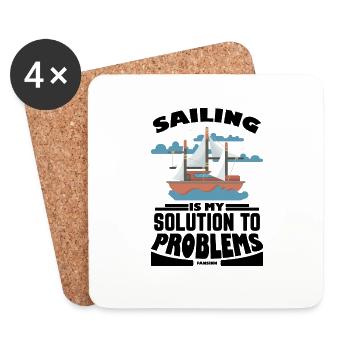 Segler Segeln Segelboot Lustige Sprüche Geschenk - Untersetzer (4er-Set) - Weiß - Vorne