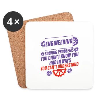 Ingénierie, résolution de problèmes que vous ne connaissiez pas 2 - Dessous de verre (lot de 4) - blanc - Devant