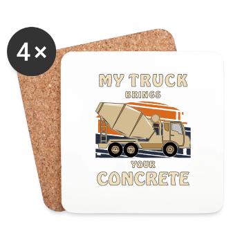 MY TRUCK BRINGS YOUR CONCRETE - Untersetzer (4er-Set) - Weiß - Vorne
