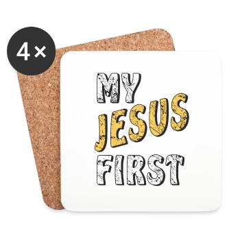 MY JESUS FIRST - Untersetzer (4er-Set) - Weiß - Vorne