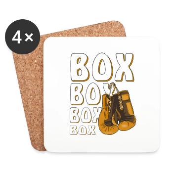 BOÎTE DE GANTS DE BOXE - Dessous de verre (lot de 4) - blanc - Devant