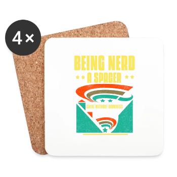 Vintage Nerd - Funny - Untersetzer (4er-Set) - Weiß - Vorne