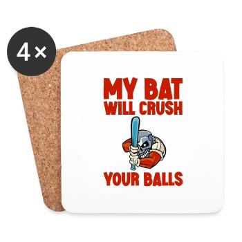 My Bat Will Crush Your Balls 2 - Coasters (set of 4) - white - Front