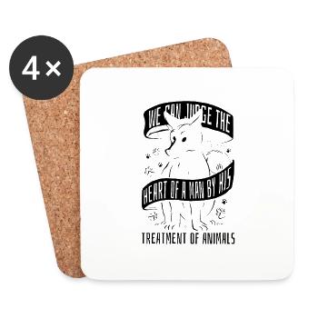 Nous pouvons juger du bien-être des animaux Adoption Animal Workers - Dessous de verre (lot de 4) - blanc - Devant