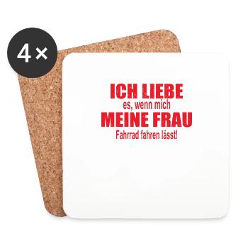 Fahrrad Zubehör Radfahrer Motiv - Untersetzer (4er-Set) - Weiß - Vorne