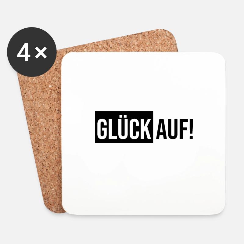 Gruß im Erzgebirge Glück auf - Untersetzer (4er-Set) - Weiß