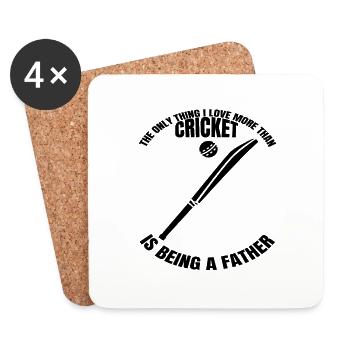 Kricket Vater Kricketfan Papa Team Cricket Spruch - Untersetzer (4er-Set) - Weiß - Vorne