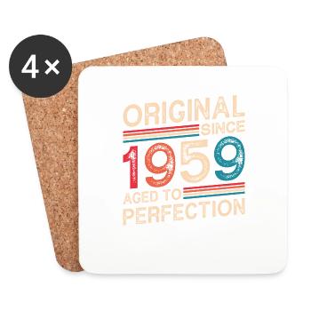 Original Depuis 1959 Vieilli À La Perfection - Dessous de verre (lot de 4) - blanc - Devant