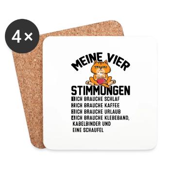 Meine Vier Stimmungen - Untersetzer (4er-Set) - Weiß - Vorne