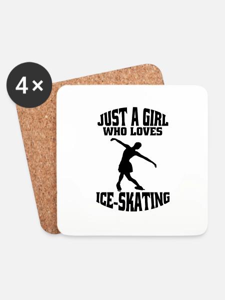 Figure skating ice skating skate figure skating - Coasters (set of 4) - white
