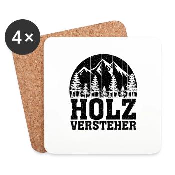 Holzversteher Chainsaw Retro Forest Woodworker - Untersetzer (4er-Set) - Weiß - Vorne