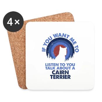Talk About Dog Cairn Terrier - Coasters (set of 4) - white - Front