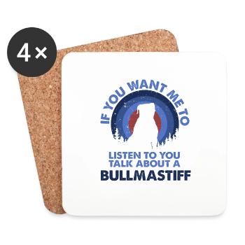 Talk About Dog Bullmastiff - Coasters (set of 4) - white - Front