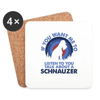 Parlez des schnauzers de chien - Dessous de verre (lot de 4) - blanc - Devant