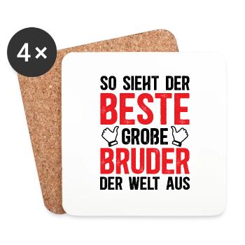 So Sieht Der Beste Große Bruder Der Welt Aus - Untersetzer (4er-Set) - Weiß - Vorne