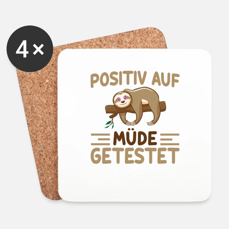 Positiv Auf Müde Getestet - Untersetzer (4er-Set) - Weiß