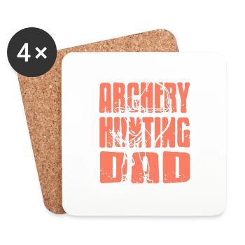 Archery Hunting Dad Retro Dad Archer Hunter - Coasters (set of 4) - white - Front