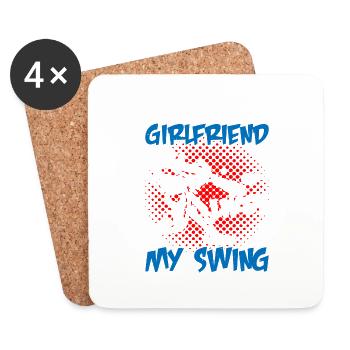 Your Girlfriend Likes My Swing 20 - Coasters (set of 4) - white - Front