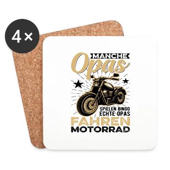 Motorradgeschenk Für Einen Motorrad Fahrenden Groß - Untersetzer (4er-Set) - Weiß - Vorne