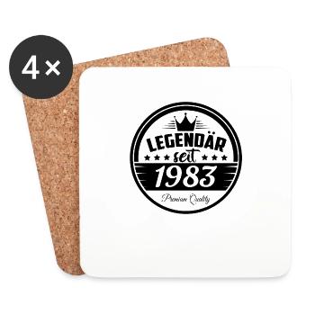 Geburtstag legendär seit 1983 - Untersetzer (4er-Set) - Weiß - Vorne
