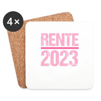 Rentner 2023 Rentnerin 2023 Rente 2023 - Untersetzer (4er-Set) - Weiß - Vorne