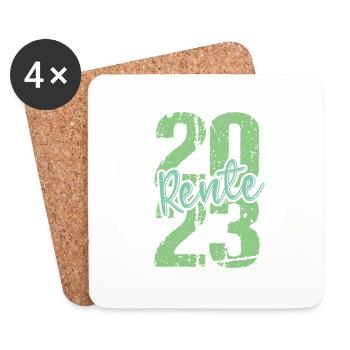 Retraité 2023 Retraité 2023 Pension 2023 - Dessous de verre (lot de 4) - blanc - Devant