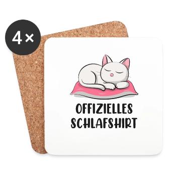 Offizielles Schlafshirt - Untersetzer (4er-Set) - Weiß - Vorne