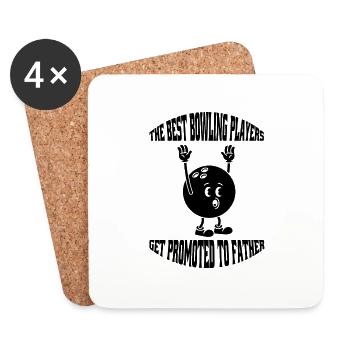 Bowling Father Bowling Bowling Ball Dad Kegel Bowler - Coasters (set of 4) - white - Front